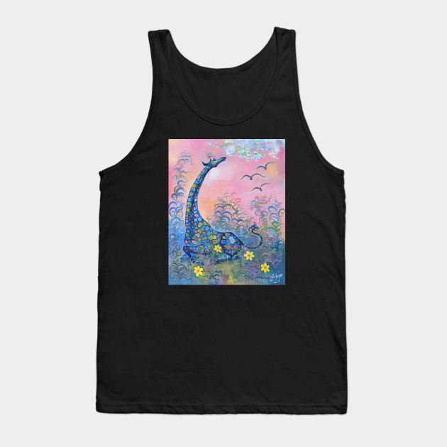 Surrealism-Contemplating Giraffe Tank Top by Anita Zotkina Art